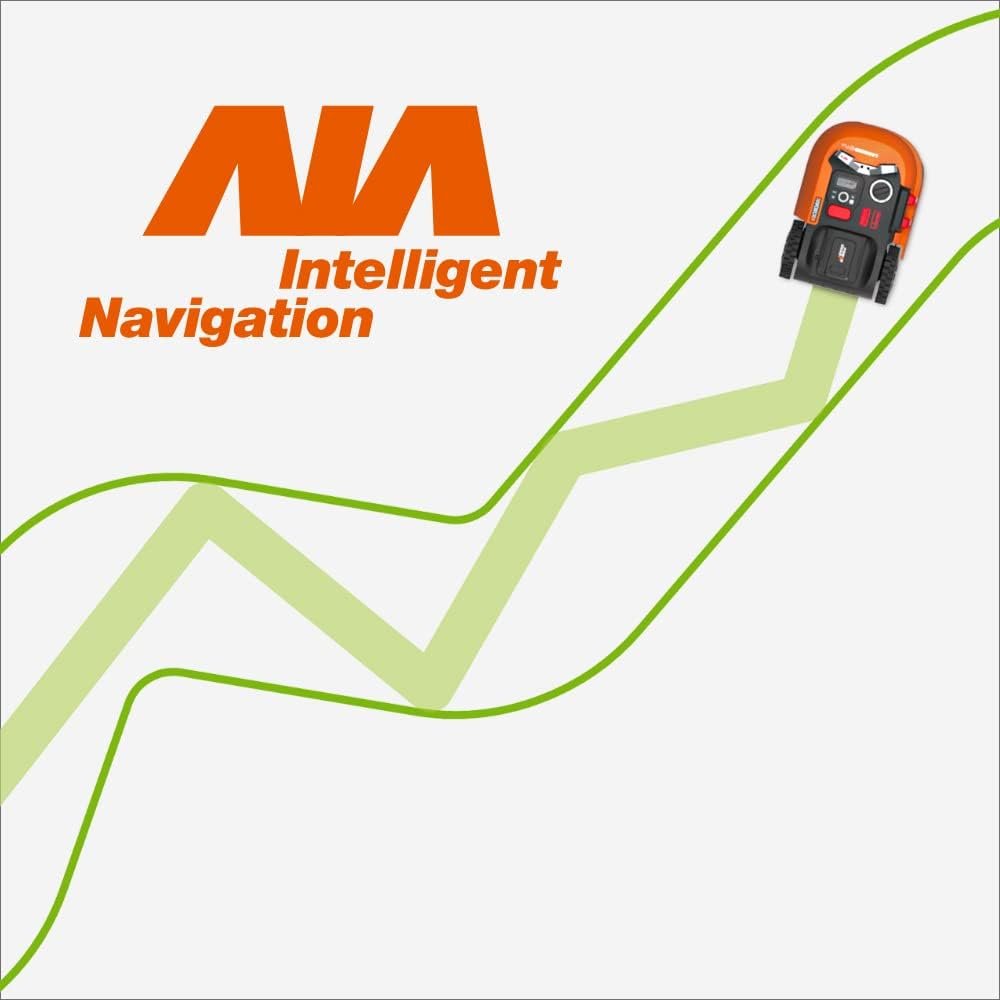 WORX Landroid Plus WR167E Mähroboter mit Begrenzungskabel für Gärten bis 700m² (AIA Navigation, App Steuerung, schwimmendem Mähwerk - max Steigung: 35%, Schnittbreite 18cm, Schnitthöhe 30-60 mm)