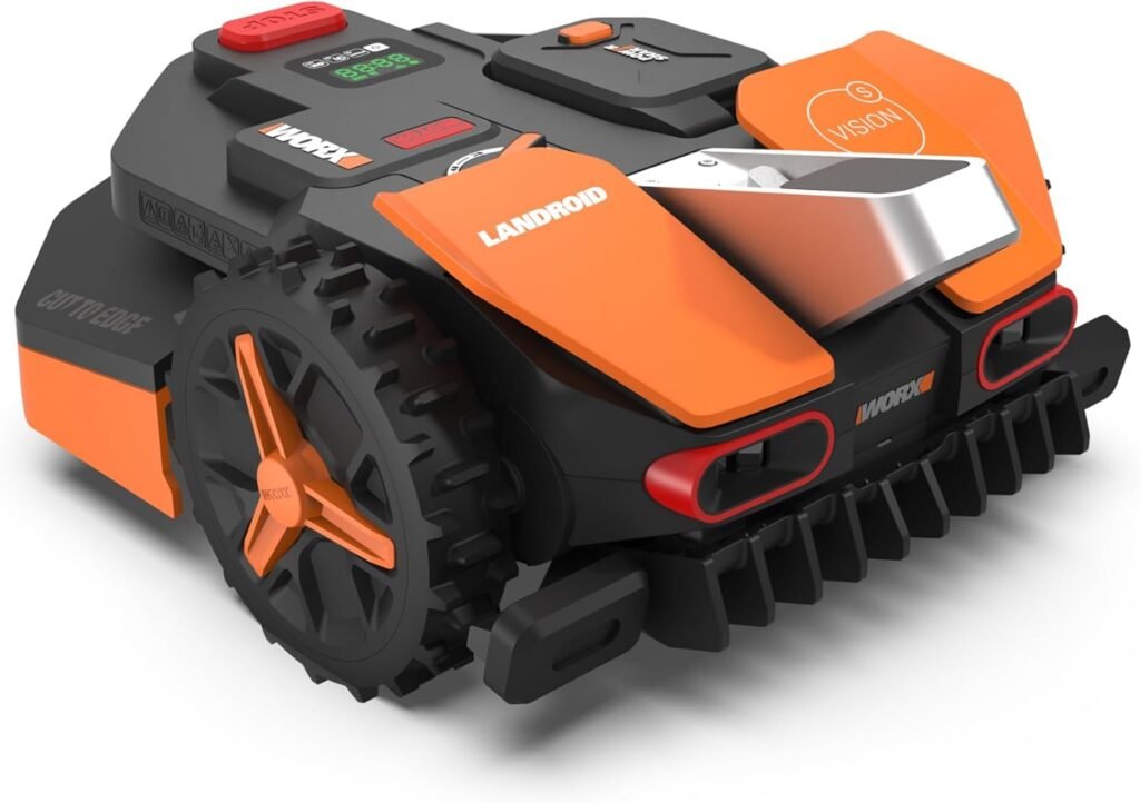 WORX Landroid Vision S250 WR202E - Mähroboter ohne Begrenzungskabel für Gärten bis 250m², AI Rasenmäher Roboter (WLAN & Bluetooth, aktive Hindernisvermeidung mit KI-Technologie, Igelschutz)