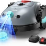 V100 Mähroboter ohne Begrenzungskabel Rasenroboter mit Kamera, Hindernisvermeidung, Vision Navigation, 4 Ah Akku Rasenmäher Roboter ohne Begrenzungsdraht 150㎡ mit Ersatzklingen, Spiralschnitt