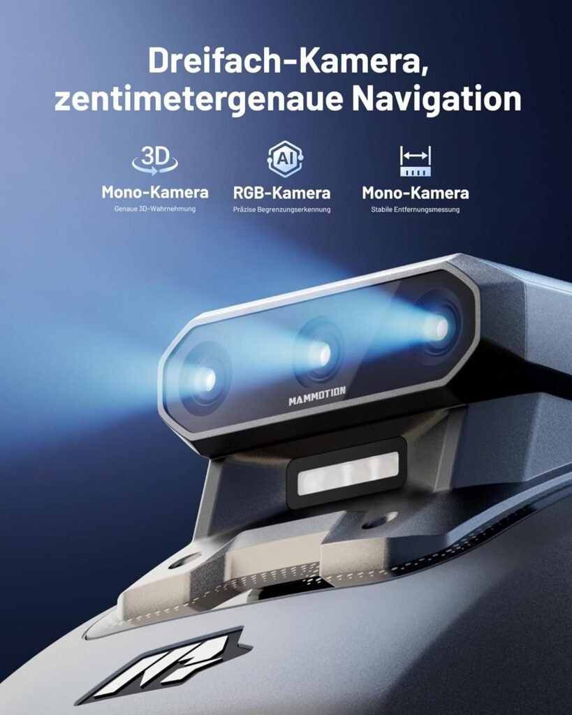 MAMMOTION YUKA mini 2 500 Mähroboter ohne Begrenzungskabel, Empf. 500 m², AI-gestützte DREI-Kamera-Bildverarbeitung Rasenmäher Roboter, Auto-Mehrzonen-Kartierung, DropMow, 4.5Ah-AKKU