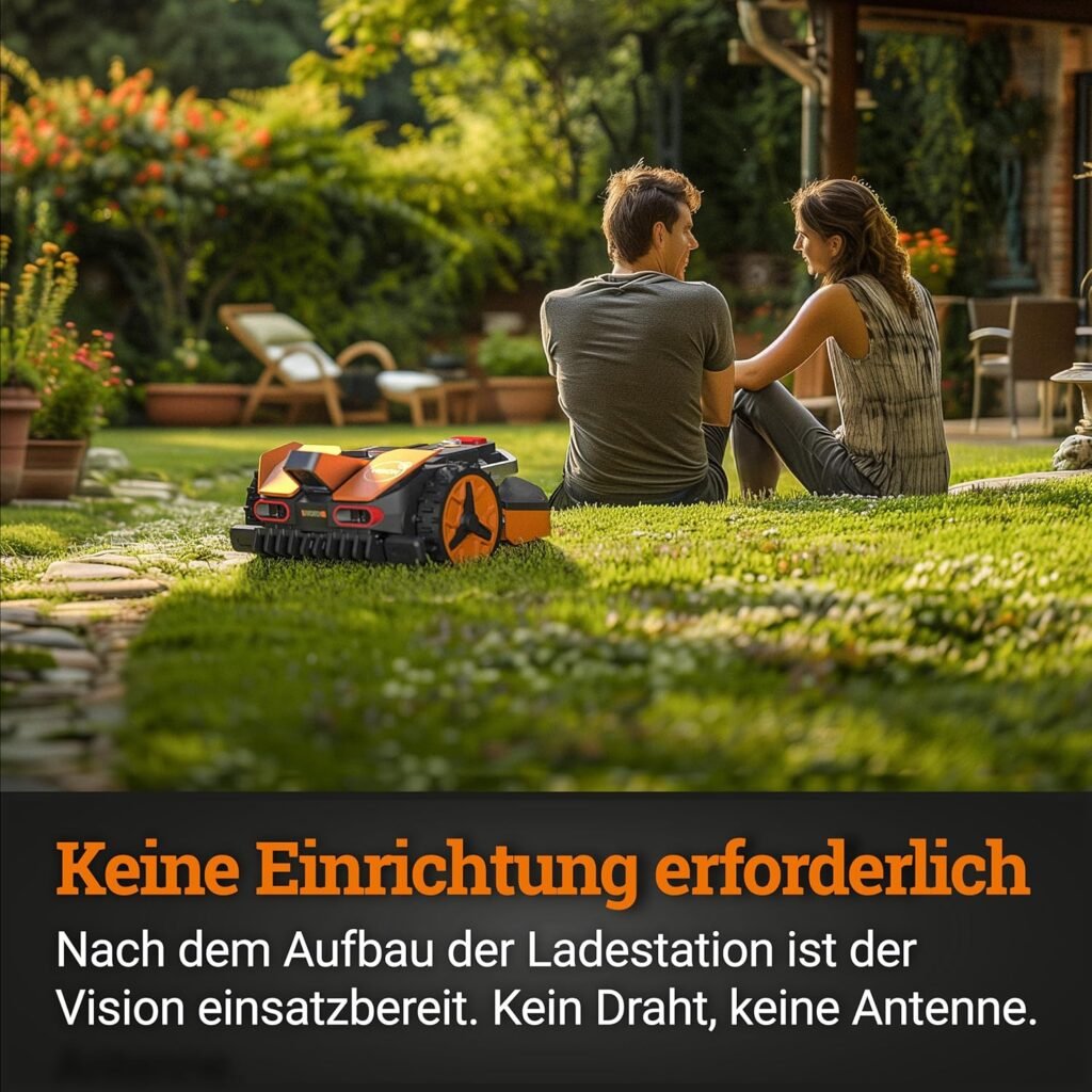 WORX Landroid Vision M550 WR205E - Mähroboter ohne Begrenzungskabel für Gärten bis 550m², AI Rasenmäher Roboter (WLAN & Bluetooth, aktive Hindernisvermeidung mit KI-Technologie, Igelschutz)